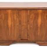 Art Deco style walnut chest of drawers, Poland, 1950s.