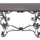 Wrought iron console with golden acanthus leaves, 1950
