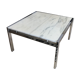 Table basse en marbre de Calacatta et structure  chromée circa 1975