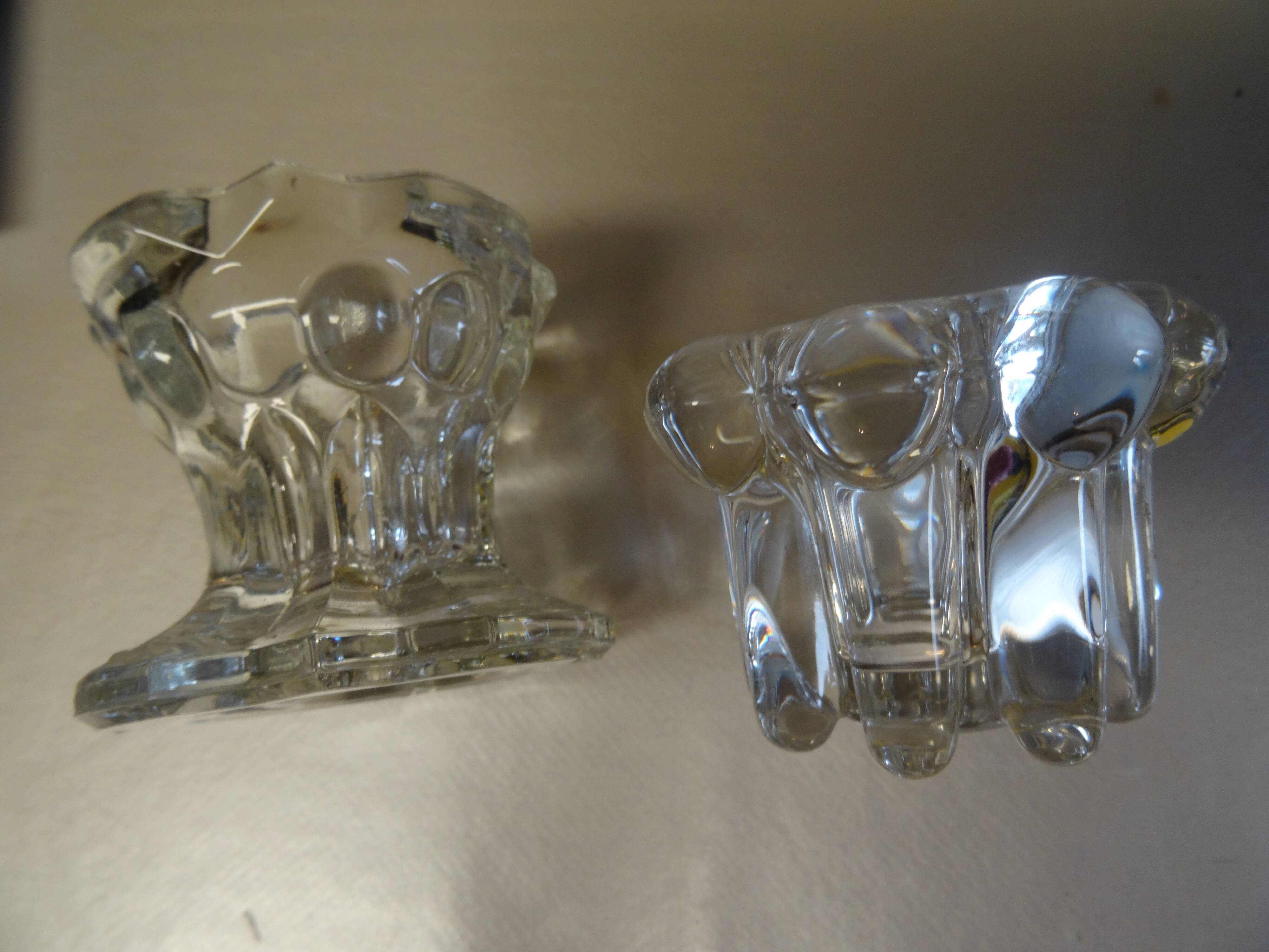 Set of 2 glass candle holders