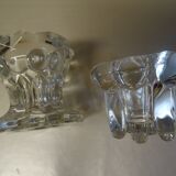 Set of 2 glass candle holders