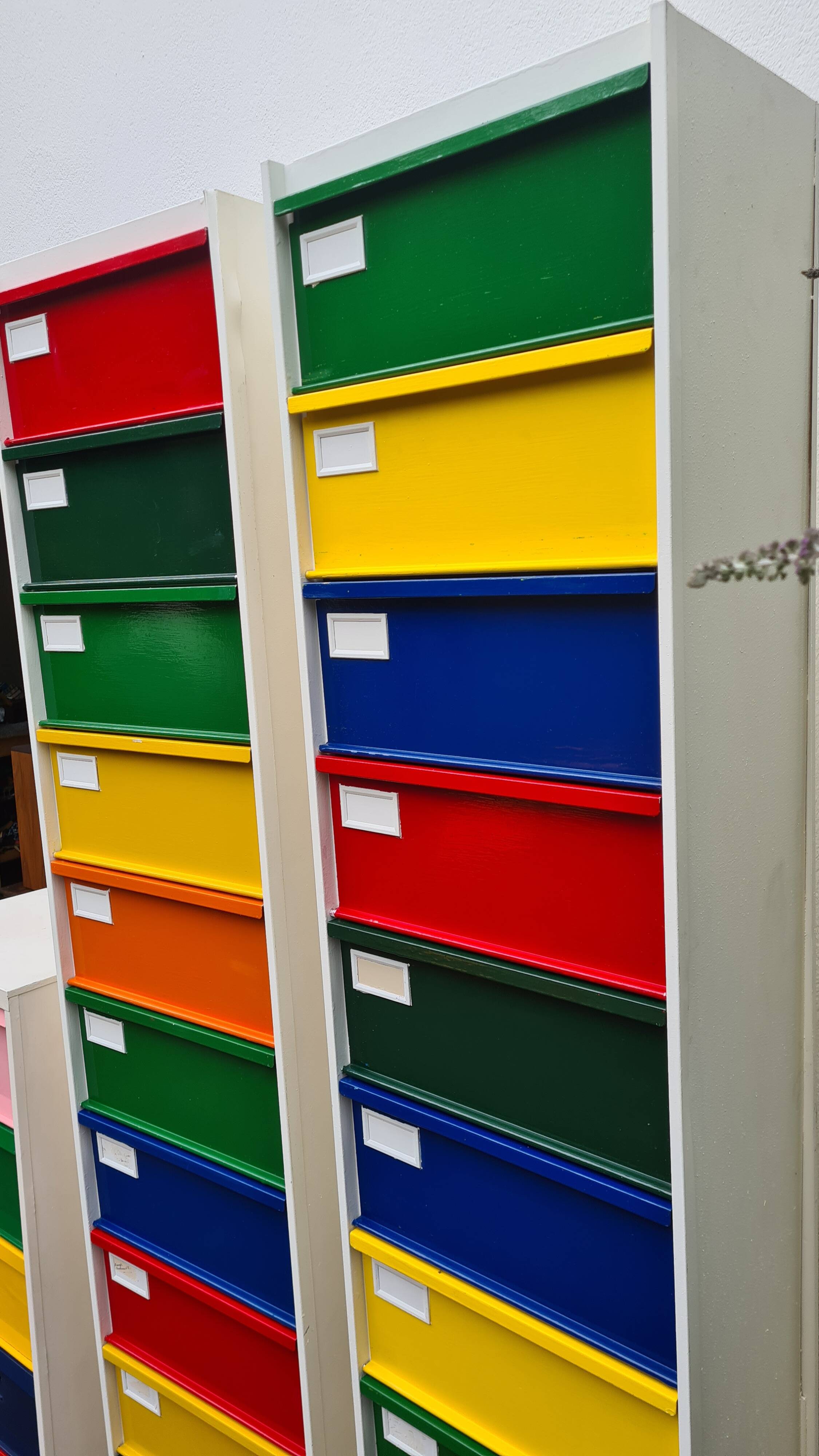 3 80s metal furniture / filing cabinets / flaps