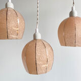 Pink and silver opaline globe hanging