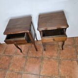 Pair of Louis XV style oak bedside tables