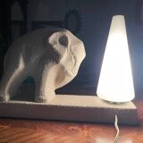 Art Deco Cubist Lamp – Primavera Workshop, Spring. Vintage Design with Elephant