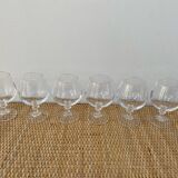 Set of 6 crystal aperitif or cognac glasses