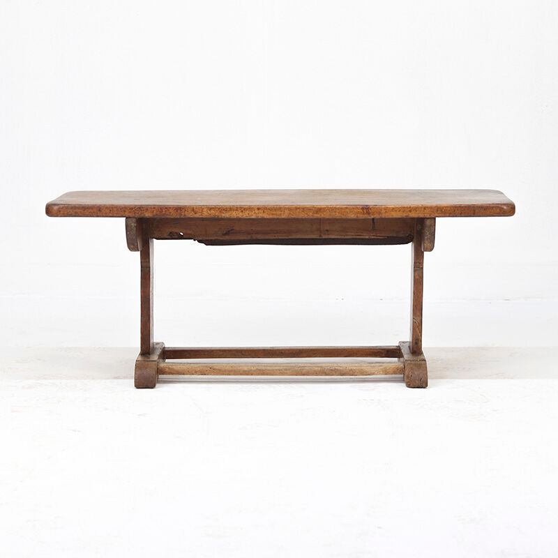 Table basse de ferme rustique antique en chêne