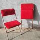 Pair of folding chairs in vintage red moumoute