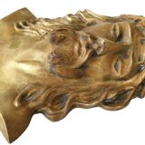 Christ bronze massif plaque avec bas relief pour pierre tombale ou autre signée
