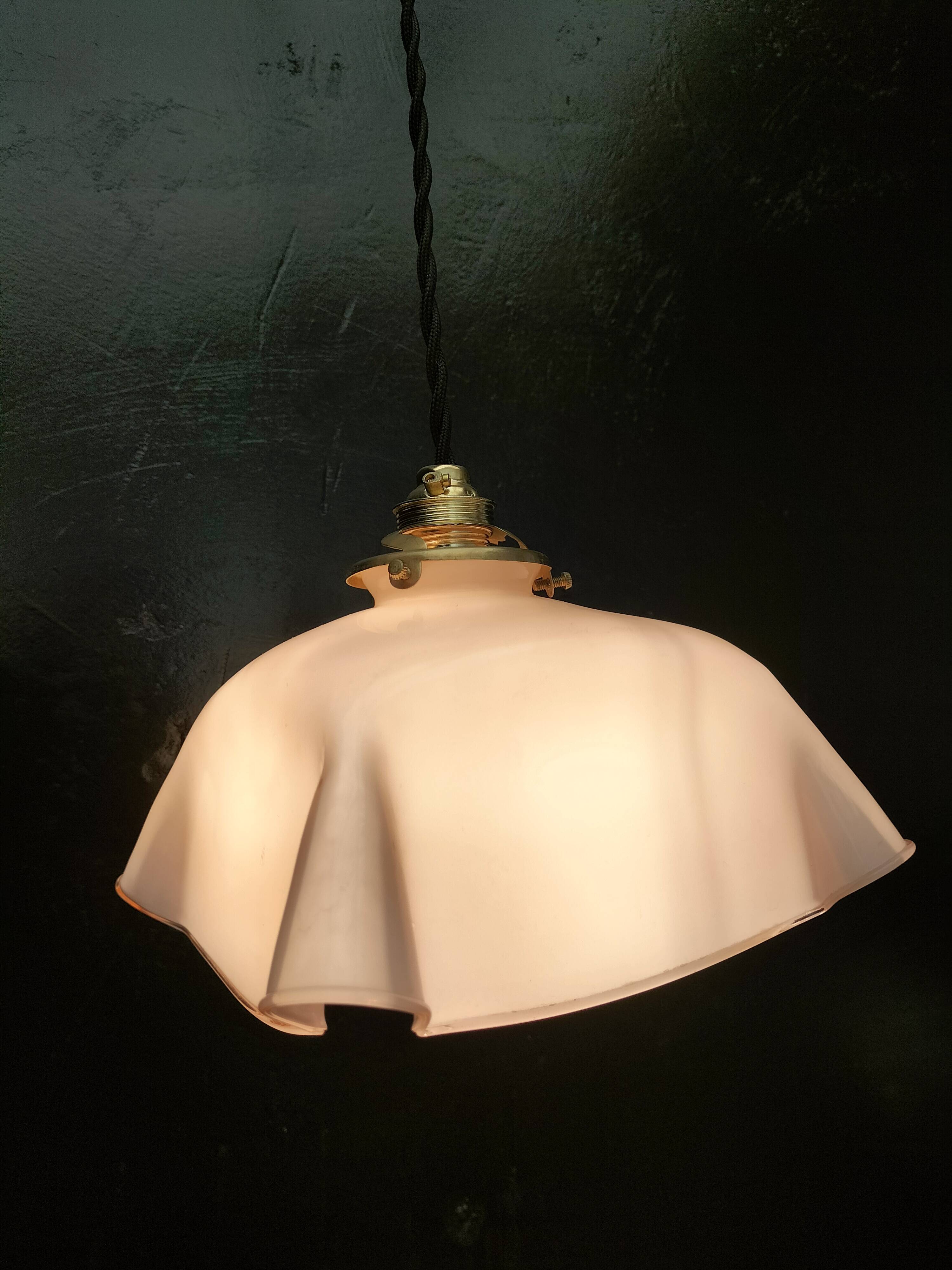 Pink opaline pendant light