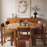 Set of 6 "Gorgoni" chairs in solid elm – Roche Bobois