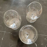 Set of 3 glasses with Cognac crystal baccarat