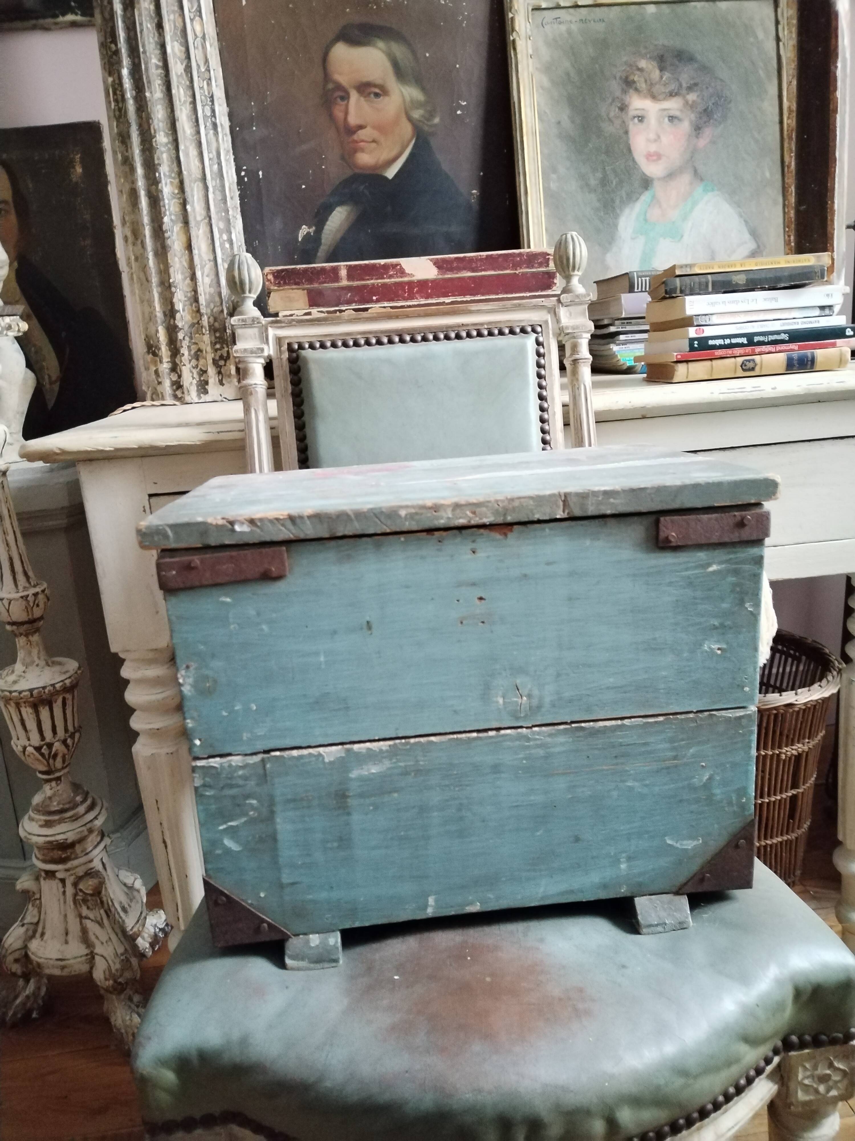 Old patinated wooden chest 18th