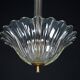 Art Deco Seguso pendant lamp in Clear Murano glass. Italy 1940s
