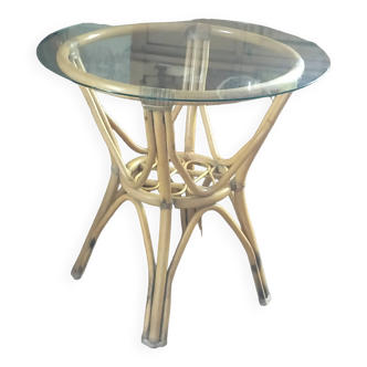 Round table bamboo ligatures rattan