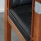 Set of 4 luxury black leather Art Deco dining chairs with armrests