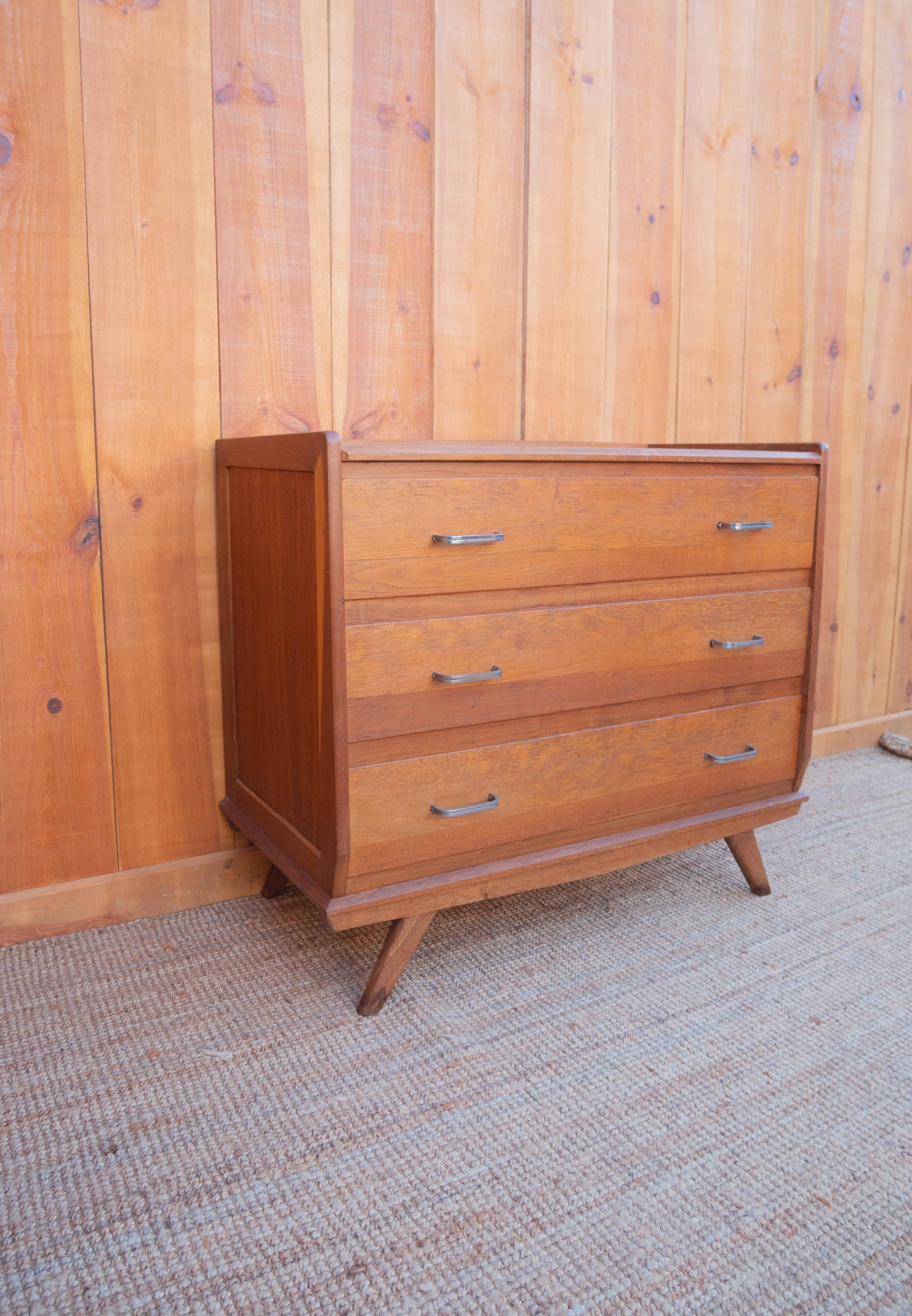Compass feet chest of drawers