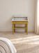 Coiffeuse ancienne en bois peint et marbre blanc – Farrow & Ball n°66