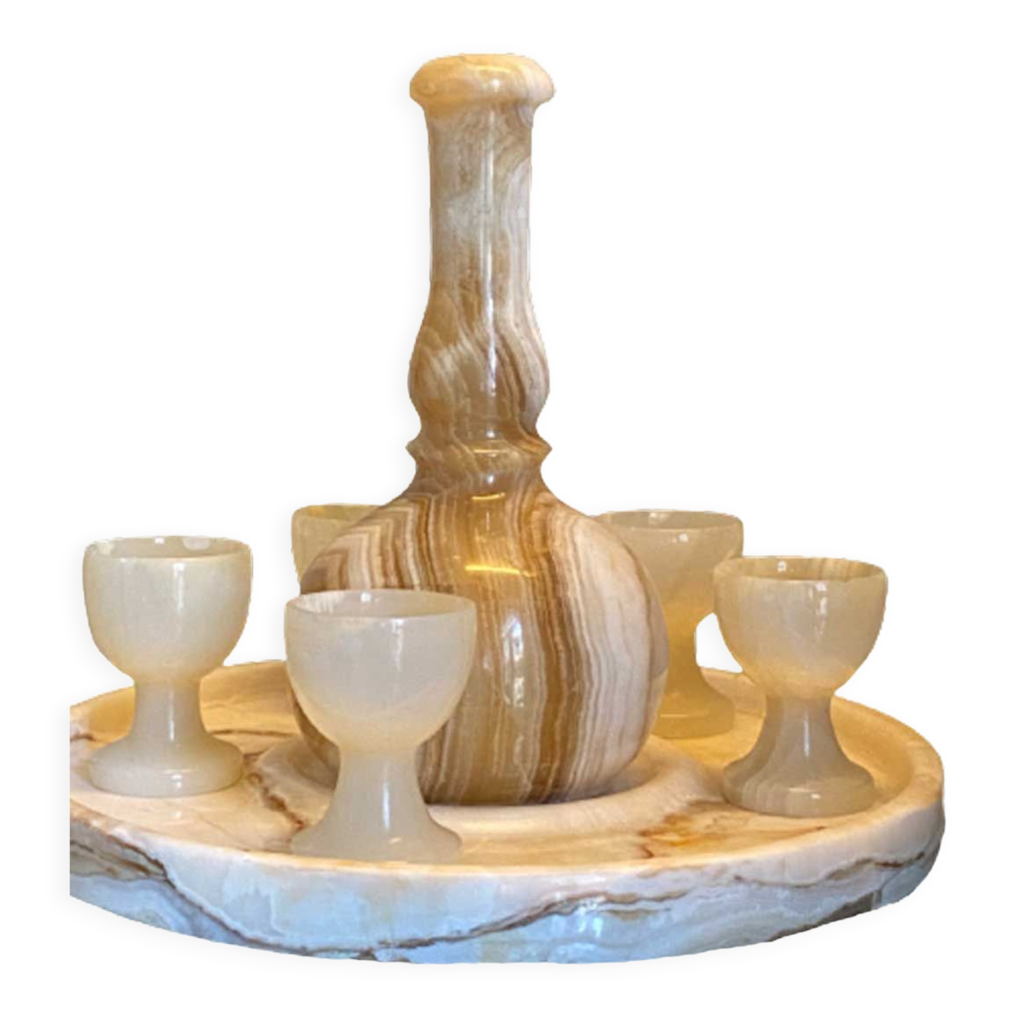 Alabaster liqueur service