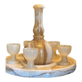 Service à liqueur en albâtre