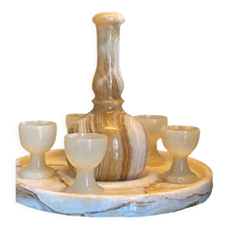 Alabaster liqueur service