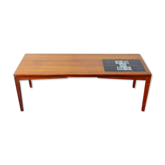 Table basse mid-century carrelée