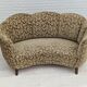 60s, danish vintage 2 seater "banana" sofa, green velour, original condition.