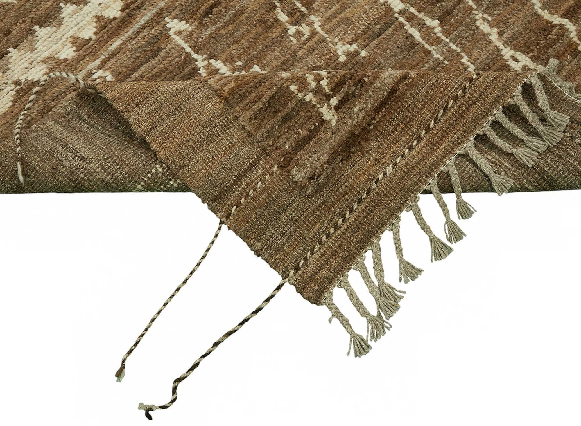Handwoven Tribal One of a Kind 206 cm x 308 cm Brown Wool Carpet