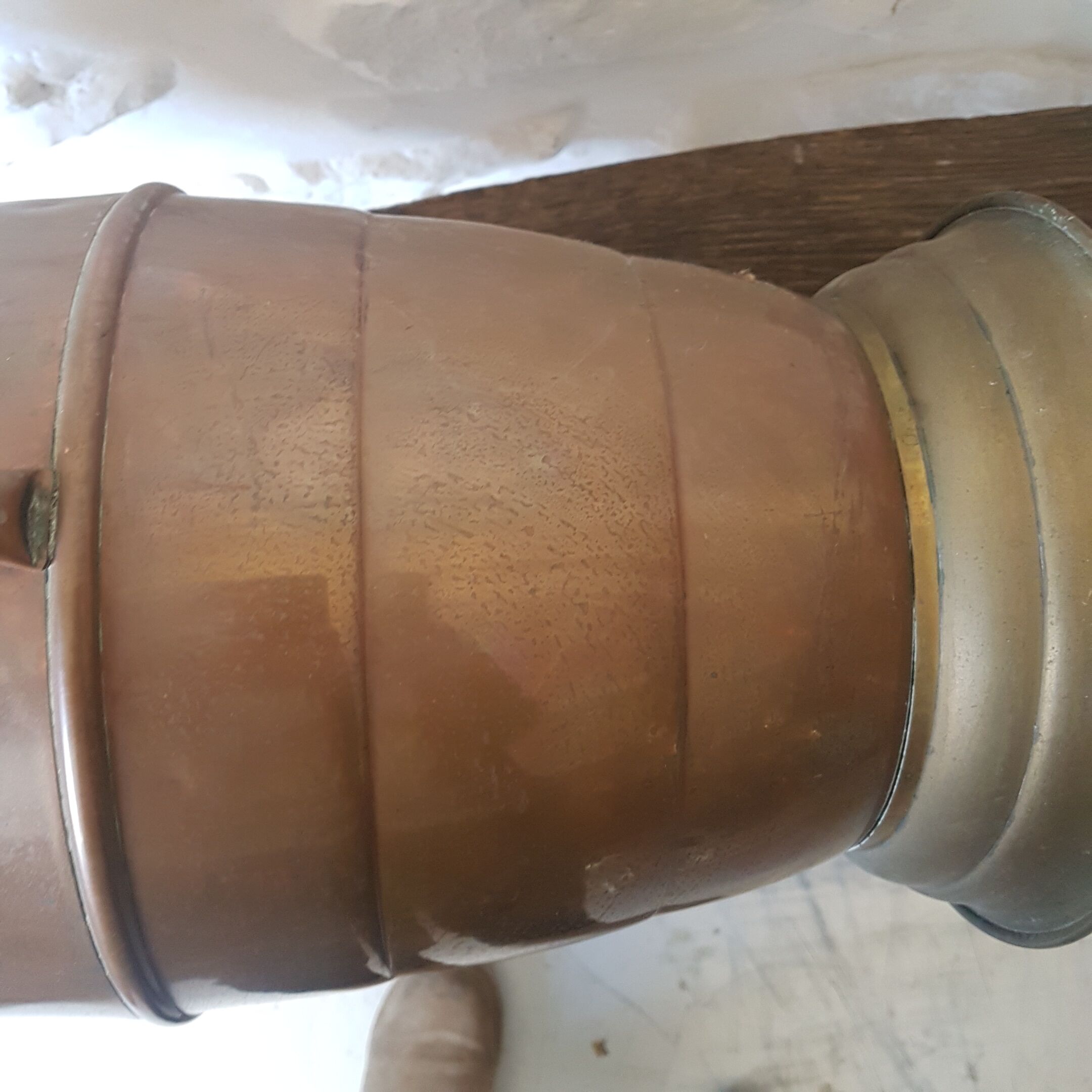 Copper and brass jar