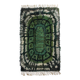 Geometric Swedish Rya Wool Rug In Green Tones 80x150cm