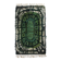 Geometric Swedish Rya Wool Rug In Green Tones 80x150cm
