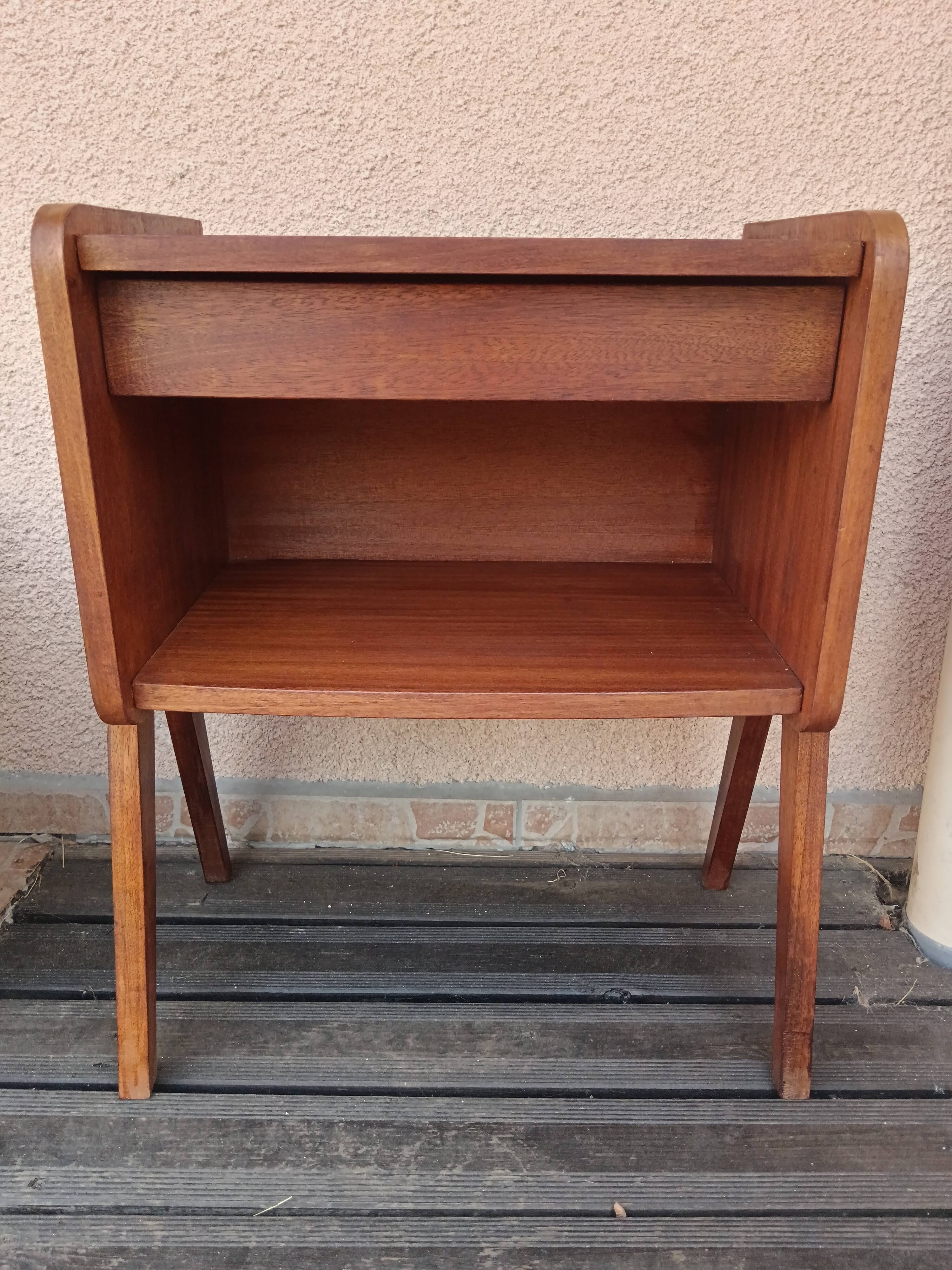 Vintage Scandi / Mid-Century Nightstand – 1960s (Compass Legs)