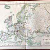 Ancient map of Europe by Keith Johnston - late nineteenth