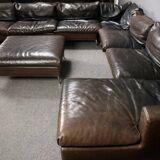 Gigantic modular leather sofa design for 12 people.
