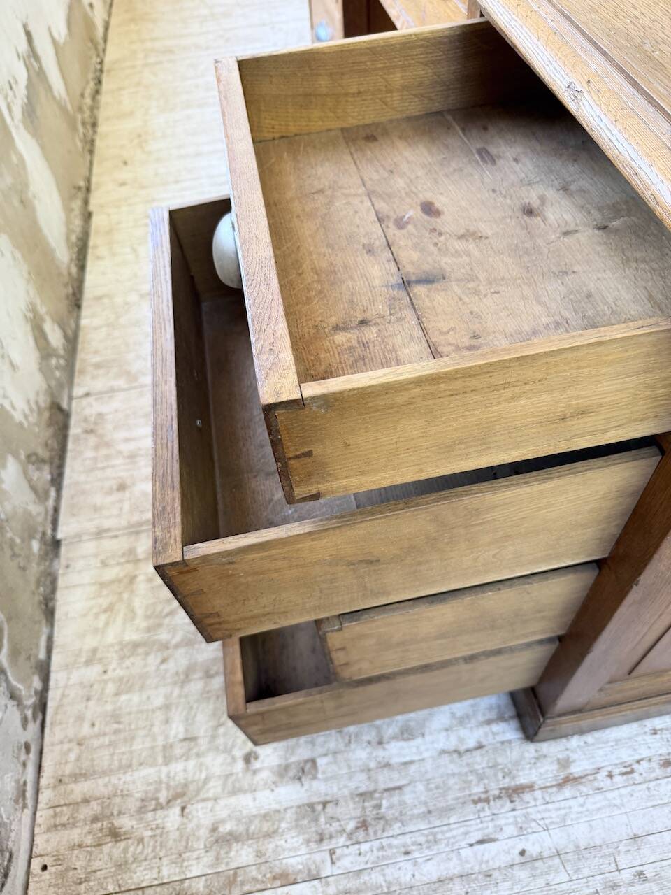 1950s oak office counter