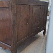 Louis XV style commode in solid walnut, 19th century rustic.