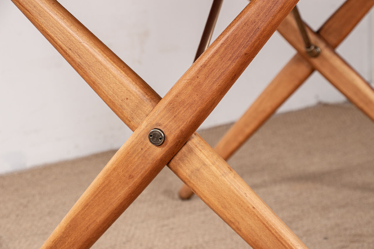 Danish dining table in teak, beech, and brass, model AT 303 Hans Wegner.
