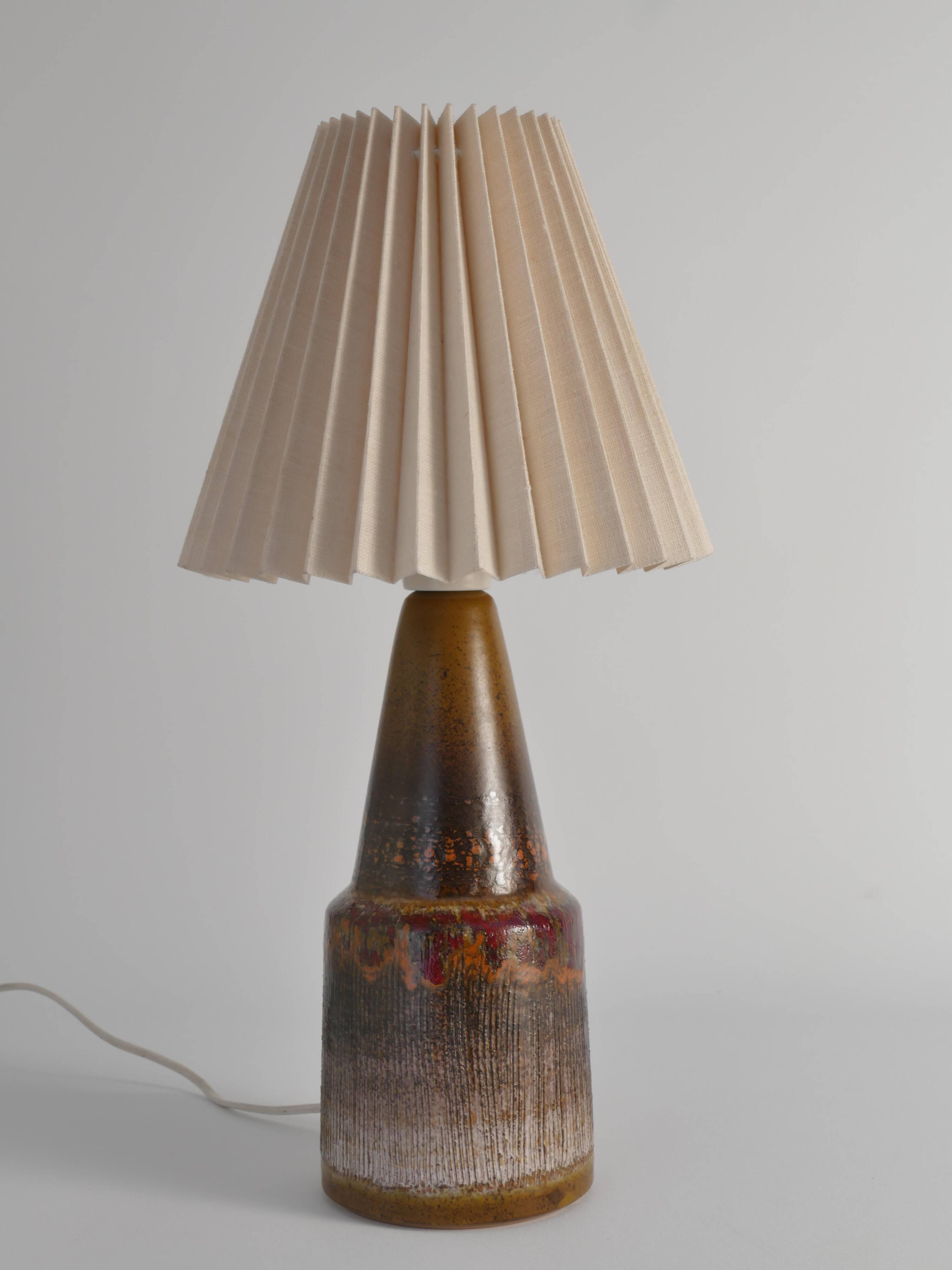 Unique Scandinavian Modern Brutalist Ceramic Table Lamp by Tilgmans, Sweden