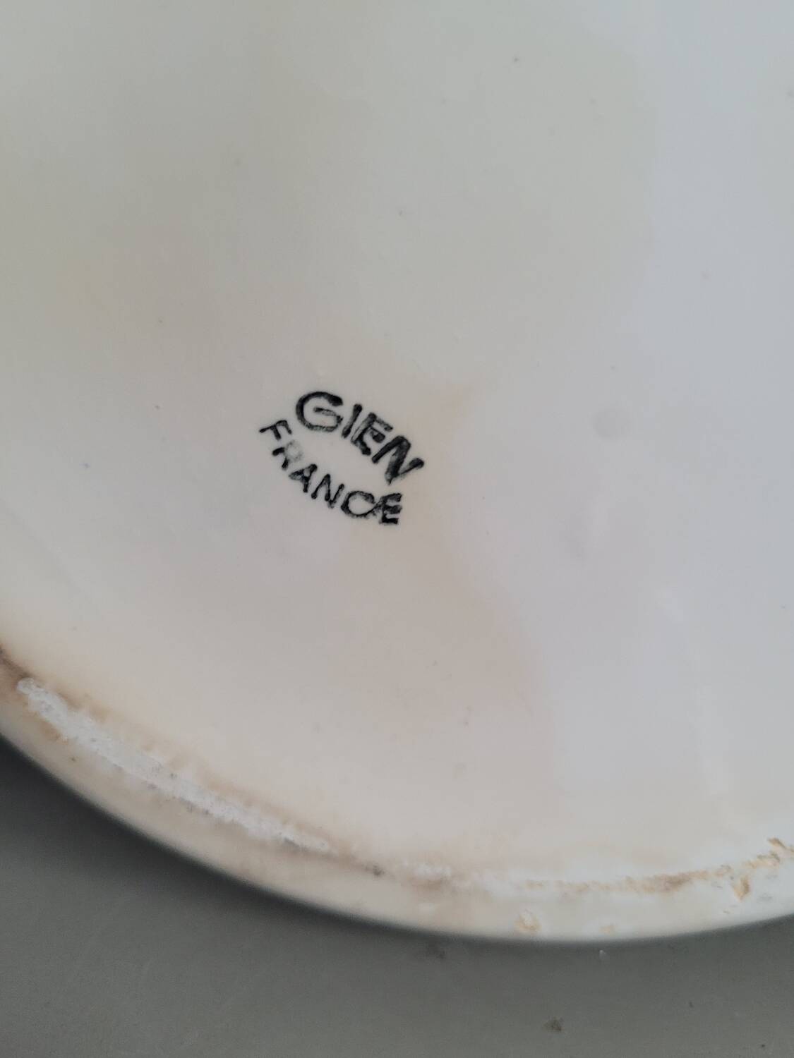 Pair of antique Gien porcelain pitchers