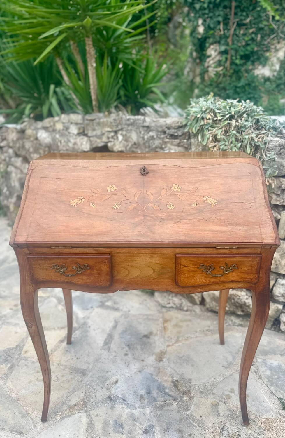 Louis XV style solid wood sloping desk.