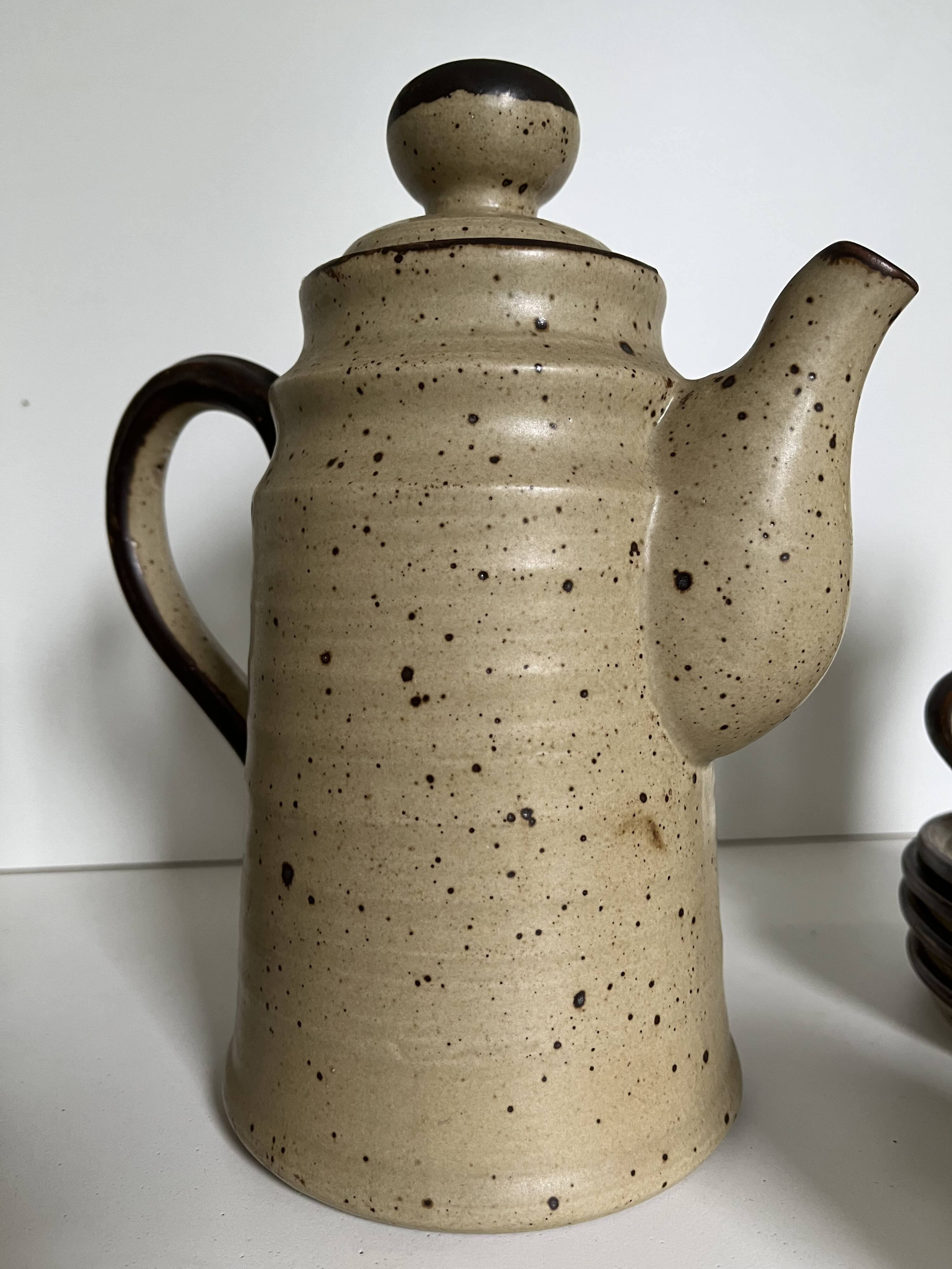 Pyrite rock stoneware coffee service