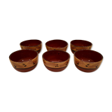 Lot of six terracotta ramekins glazed diameter 11cm TBE