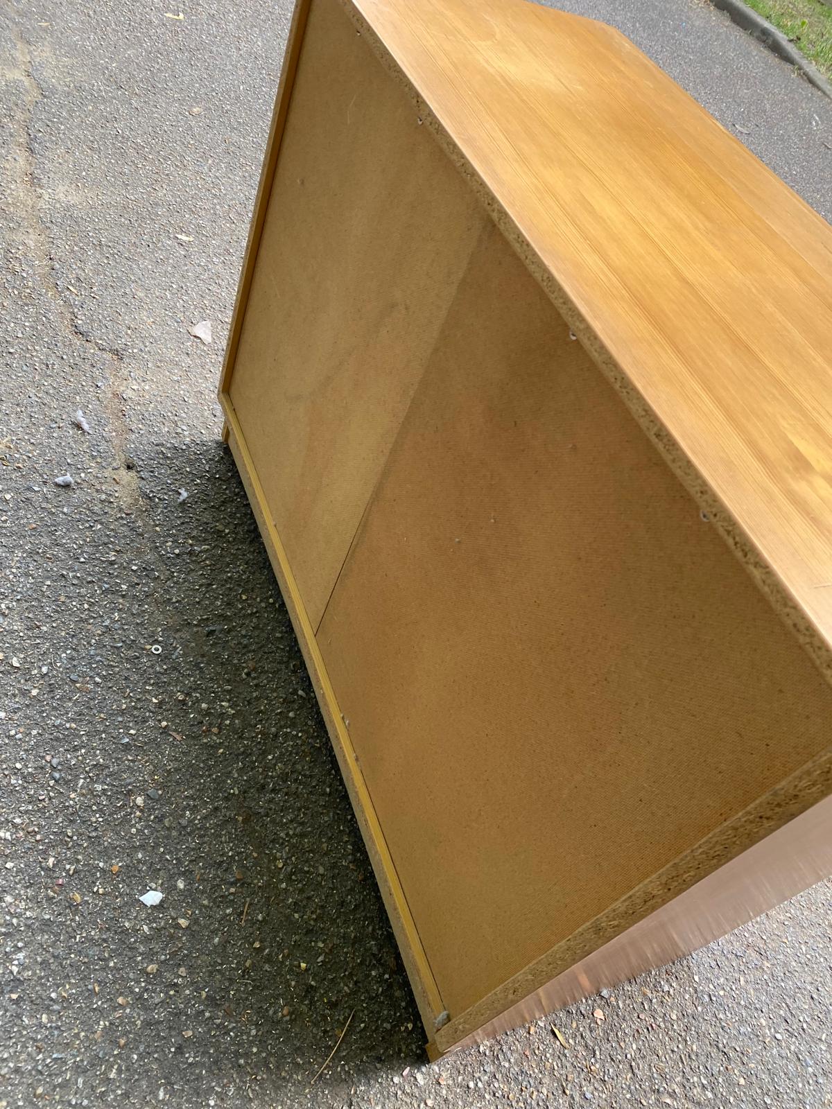 1970s wooden low storage chest.