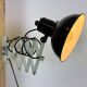 Industrial Black Enamel Scissor Wall Lamp, 1950s