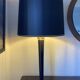 Lampe style Mazda en cuir noir, 1950