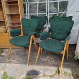 Set of 4 Roger Landault armchairs