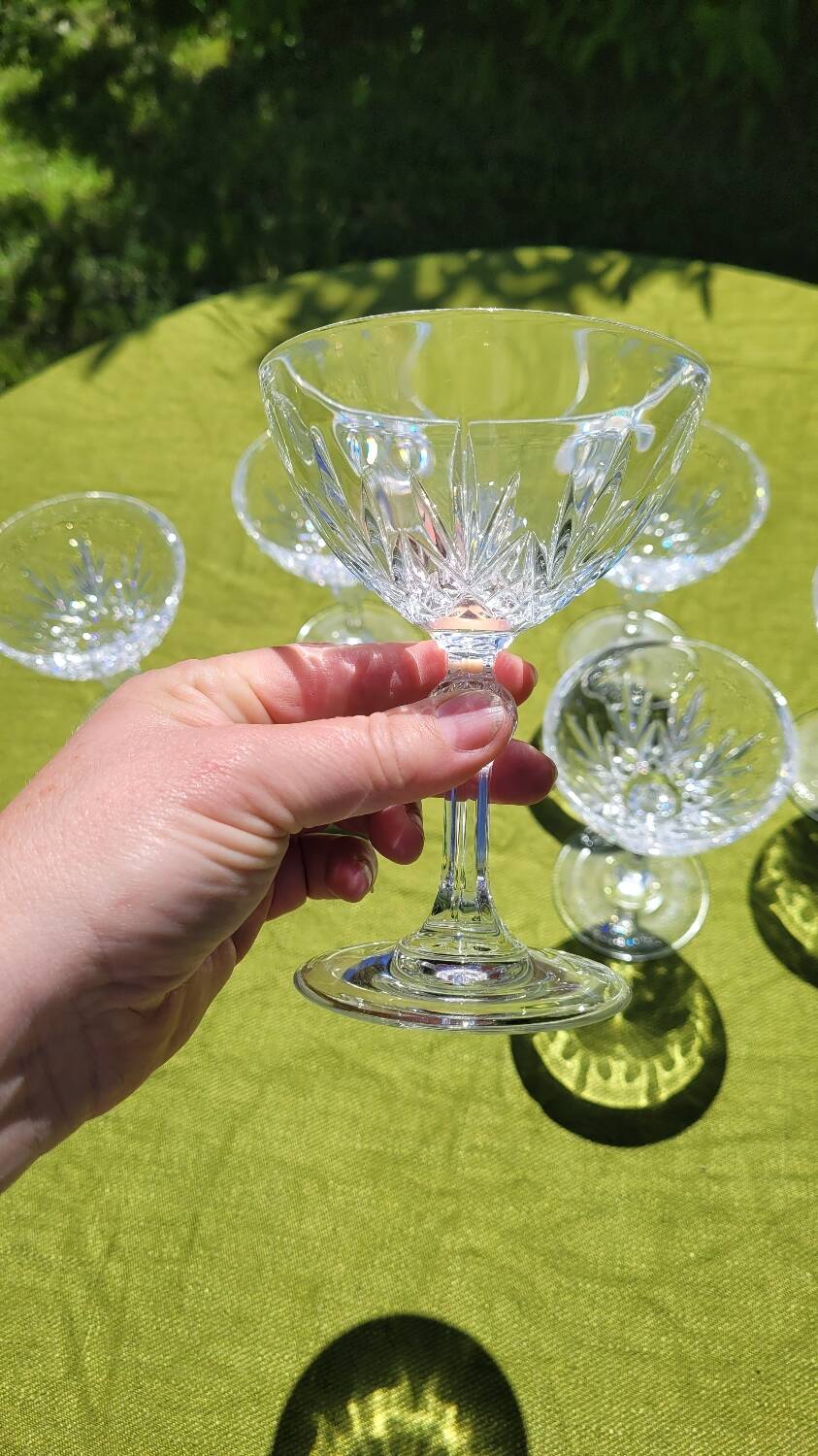 Vintage crystal footed glass from Arques lot