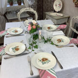 6 assiettes plates anciennes made in france digoin