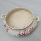 Soupière en terre de fer de Gien modèle Aubépine rose