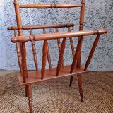 Turned wood magazine rack from the 1950s